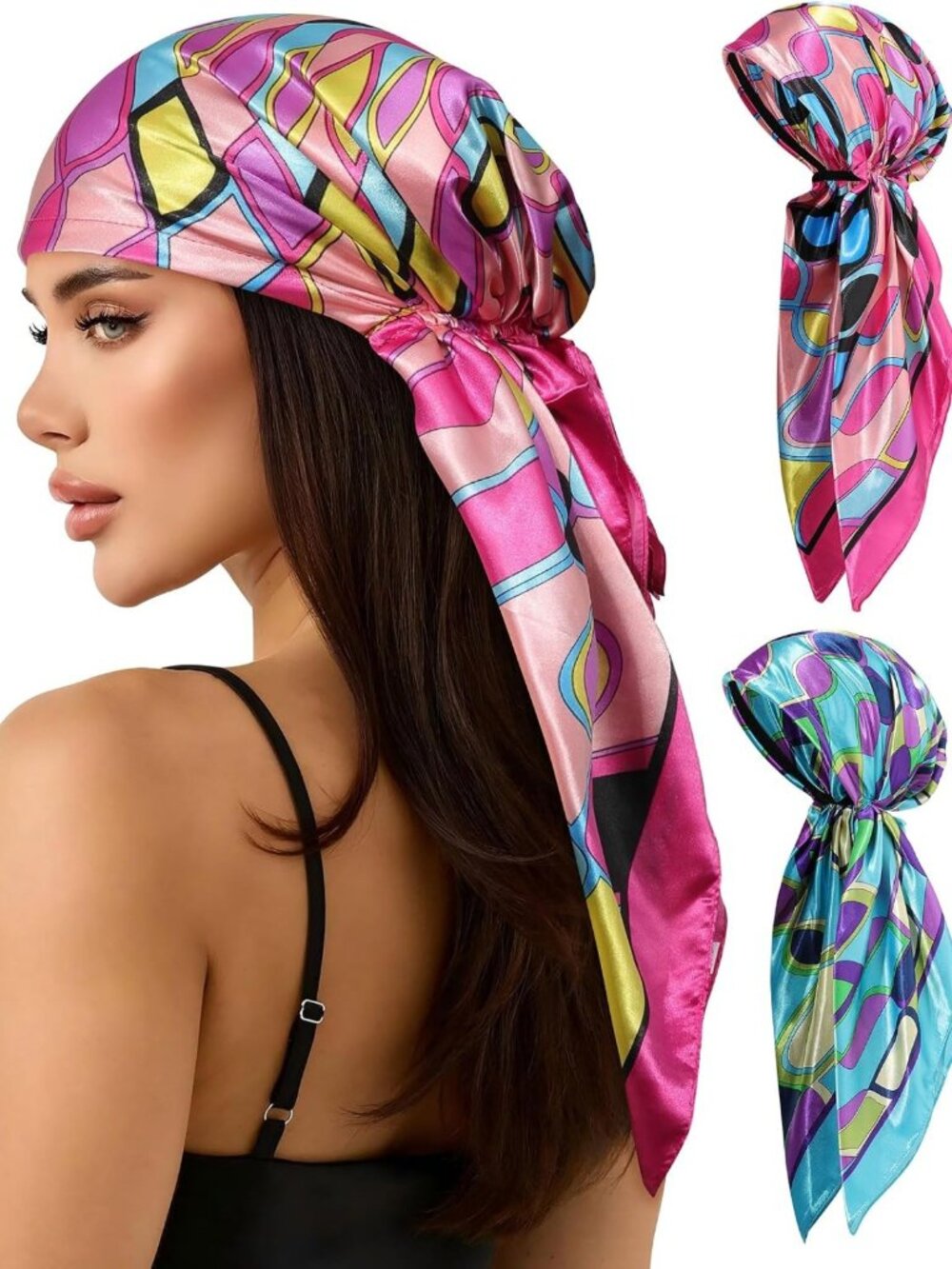 Stylish Pretied Head Scarves for Women - 2 Pack Chemo Turbans & Hair Wraps